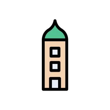 Building flat color icon Ilustración de archivo