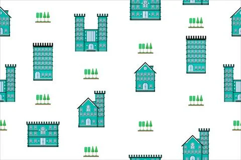 Building Flat design retro and modern city houses skyscrapers colorfulbuildin Ilustración de archivo