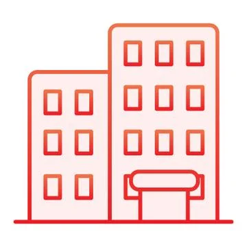 Building flat icon. House red icons in trendy flat style. Architecture gradient Ilustración de archivo