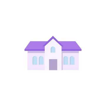 Building flat icon on white background Stock Illustration