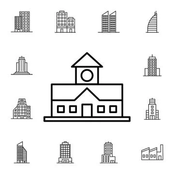 Building flat vector icon in buildings pack Stock Illustration