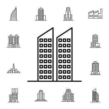 Building flat vector icon in buildings pack Stock Illustration