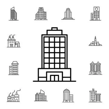 Building flat vector icon in buildings pack Stock Illustration