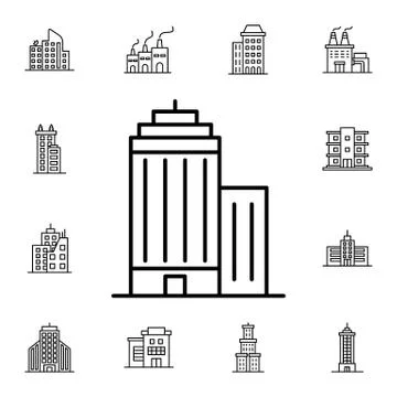 Building flat vector icon in buildings pack Stock Illustration