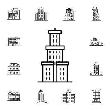 Building flat vector icon in buildings pack Stock Illustration