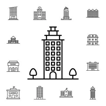 Building flat vector icon in buildings pack Stock Illustration