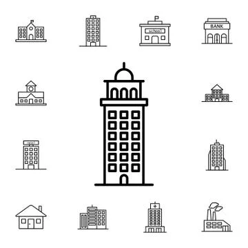 Building flat vector icon in buildings pack Stock Illustration
