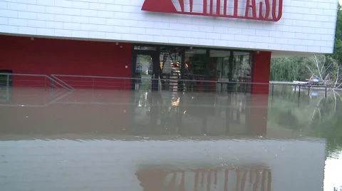 Building in Flood Stock Footage 50890134