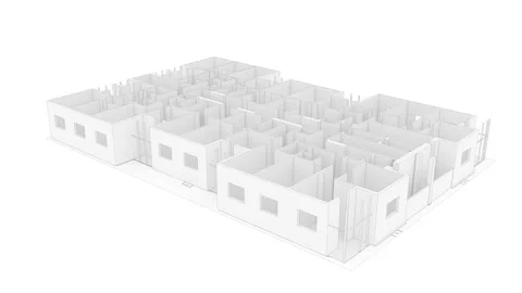 Building floor drawing intro able to loop endless Stock Footage 261825050