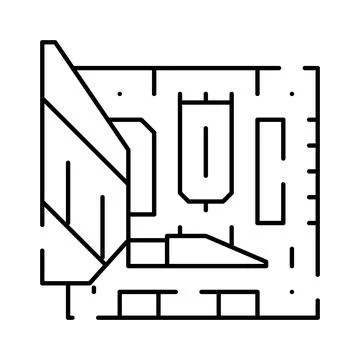 Building floor plan drawing blueprint design layout 库存插图