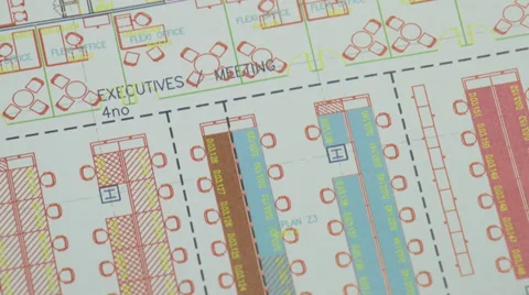Building Floor Plan Pan Across Vídeo Stock 39200379