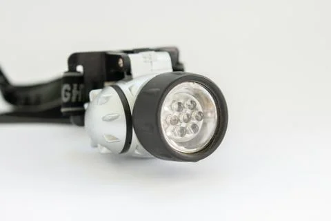 Building forehead flashlight on a white background Stock Photos