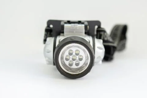 Building forehead flashlight on a white background Stock Photos