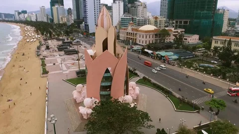 Building in the form of a lotus Stock Footage 86673581