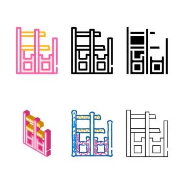 Building forms contruction color icon vector flat Ilustración de archivo