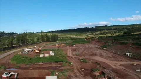 Building the foundation of an affordable residential complex Stock Footage 131329227