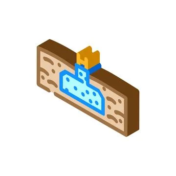 Building foundation base with ground cross section icon イラスト素材