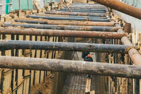 Building Foundation construction Stock Photos