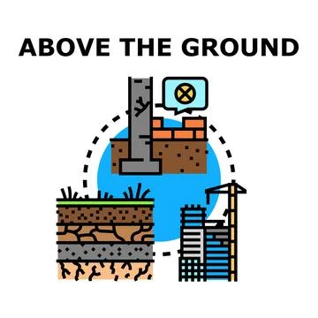 Building foundation construction process and issues concept Ilustración de archivo