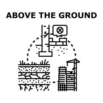 Building foundation construction process and issues concept Stock Illustration