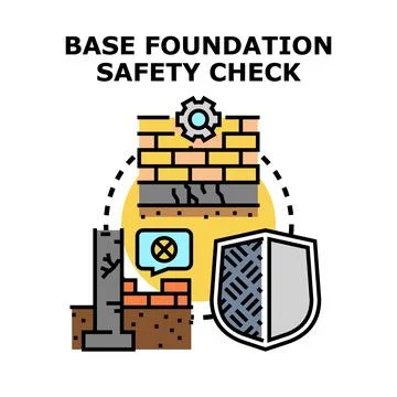 Building foundation safety check construction and protection Stock Illustration
