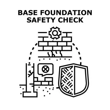 Building foundation safety check construction and protection Stock Illustration