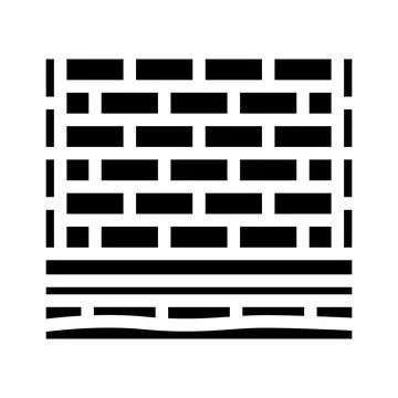 Building foundation structure with brick wall pattern Illustrazione stock