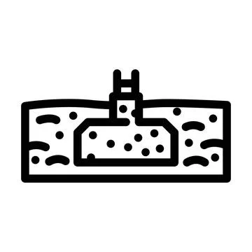 Building foundation underground base construction engineering icon Stock Illustration