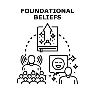 Building foundational beliefs through knowledge and communication Stock Illustration