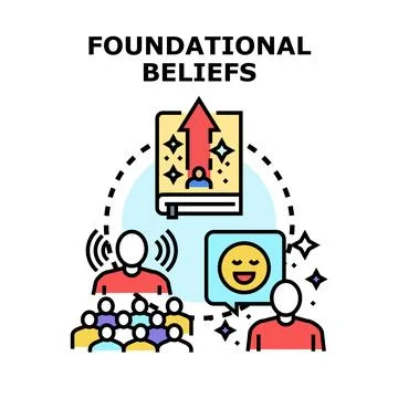 Building foundational beliefs through knowledge and communication Stock Illustration