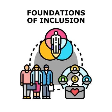Building foundations of inclusion diversity equality concept Stock Illustration
