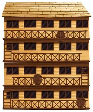 Building with four floors Ilustración de archivo