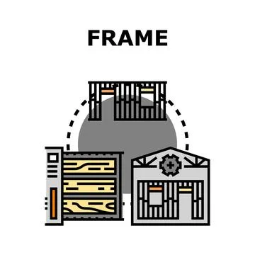 Building frame construction framing project structure concept Illustrazione stock