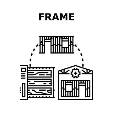 Building frame construction framing project structure concept Stock Illustration