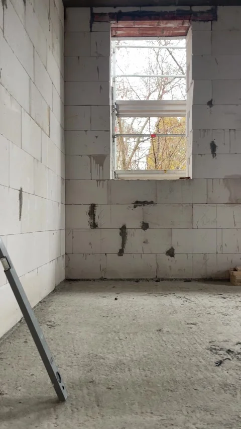 Building Frame With Support Elements, Unfinished Structure Displaying Wall And Stock Footage 323628518