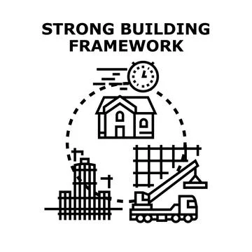 Building framework creating residential property project planning 스톡 일러스트
