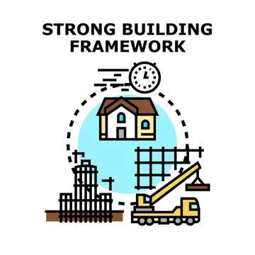 Building framework creating residential property project planning Stock Illustration