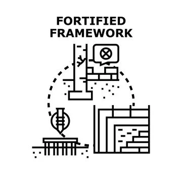 Building framework creating strong foundation structure Stock Illustration