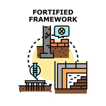 Building framework creating strong foundation structure Stock Illustration
