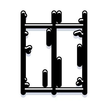 Building framework structure icon with dripping paint style Illustrazione stock
