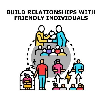 Building friendly relationships for social networking and personal developmen Stock Illustration