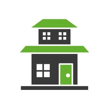 Building front facade isolated icon Ilustración de archivo