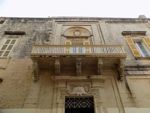 Building Front in Mdina Stock Photos