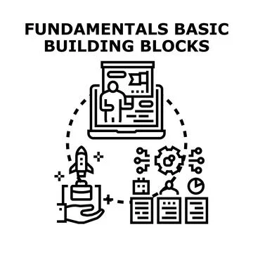 Building fundamental blocks for business development strategy Stock Illustration