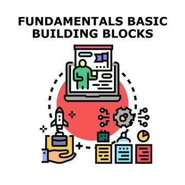 Building fundamental blocks for business development strategy Stock Illustration