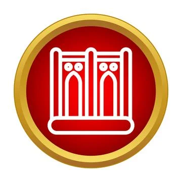 Building gate icon in flat style design Ilustración de archivo