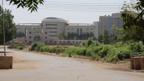The building of the General Command of the Sudanese Armed Forces Video stock 178490090