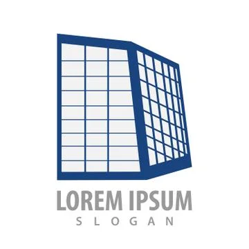 Building glass frames logo concept design. Symbol graphic template element ve Stock Illustration