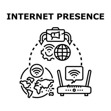 Building global digital internet presence marketing strategy Ilustração Stock