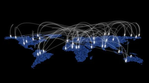 Building a Global Network. Vídeos de archivo 94389373